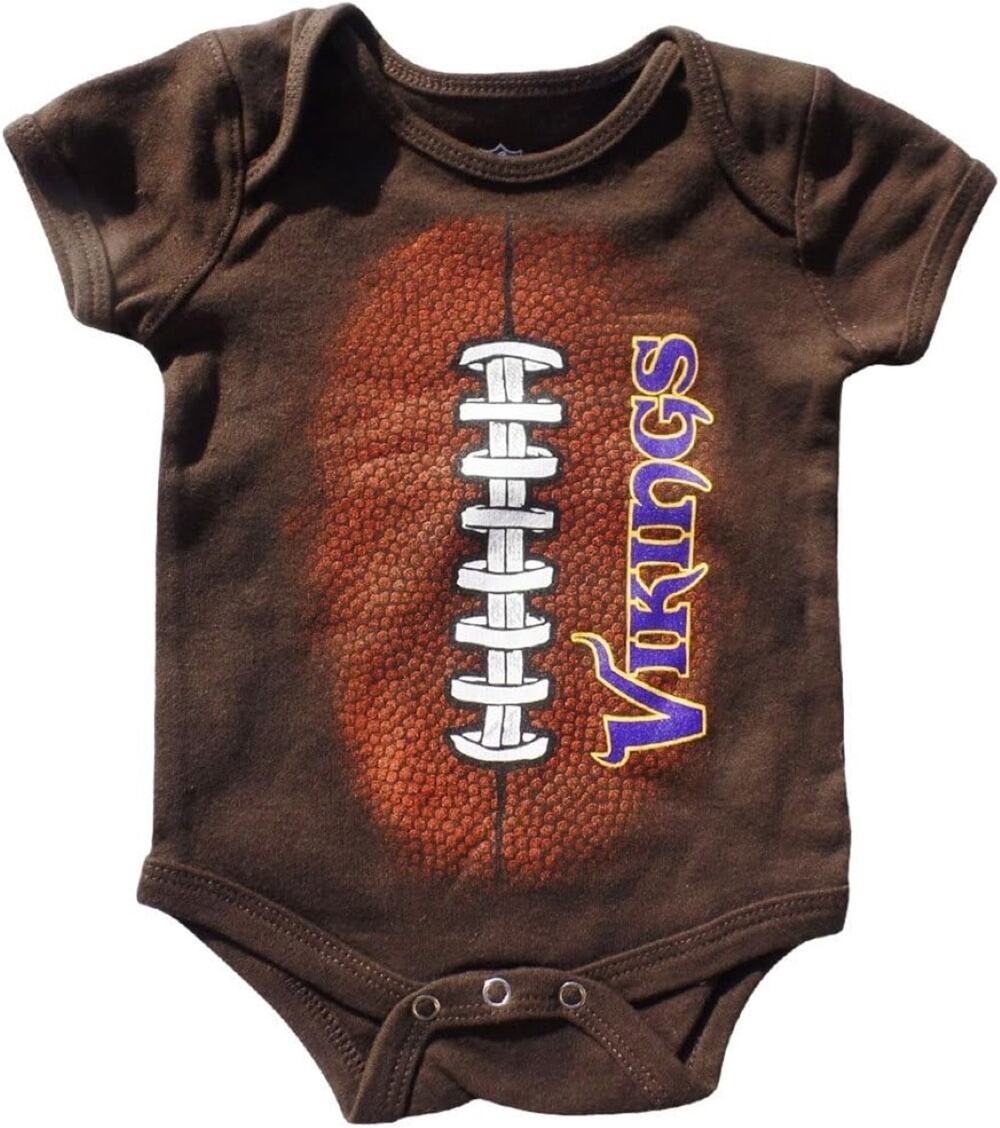 Outerstuff Minnesota Vikings Baby/Infant Mini Football Bodysuit Romper - 0/3 M